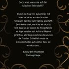 Texte über Kämpferin Kiva, Vertrauen und Mission. "Band 2 der fesselnden Fantasytrilogie." Verschnörkelte Dekoration.