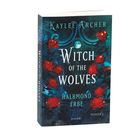 Text: "Kaylee Archer, Witch of the Wolves, Halbmond Erbe, Roman." Buchcover mit roten Rosen und blauen Verzierungen.
