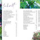 Inhalt: Grundlagen, monatliche Aussaaten, Pflanzpläne, Pflege, Pflanzenporträts. Fotos von Blumen und Blättern, botanische Illustration.
