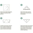Schritt-für-Schritt-Anleitung zur Origami-Schmetterlingsfaltung mit illustrierten Faltbildern.
