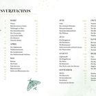Inhaltsverzeichnis mit Monatsübersicht von Januar bis Dezember; Themen wie Schneetreten, Ostara, Litha, Samhain, Yule.