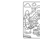Drei Wichtel backen vor einem Lebkuchenhaus in winterlicher Kulisse Plätzchen und einen Kuchen.