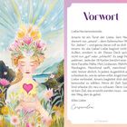 Vorwort: Amaris ist ein Tarot der Liebe. Vorstellung der Themen Nähe, Mut, Loslassen. Alles Liebe, Crisandra. Illustration: Frau mit Blumen.