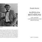 "Ewald Arenz: Plötzlich Bescherung und andere (un)weihnachtliche Geschichten. Links ein Mann im karierten Anzug."
