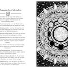 "Die Phasen des Mondes" beschreibt Mondzyklen und deren Bedeutung. Rechts eine detaillierte Mandala-Illustration mit Mondphasen.