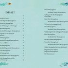 Inhaltsverzeichnis über Meerjungfrauen, von Vorwort bis Illustratoren. Seitenzahlen rechts. Meerestiere und Pflanzen zieren.