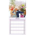 „Du zeigst uns den Weg, der zum Leben führt.“ Kalender, Januar. Kinder spielen fröhlich im Schnee.