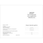 2027 Terminkalender mit ausgelosten Bibelworten. Dieser Kalender gehört: (Name, Adresse, Telefon, E-Mail).