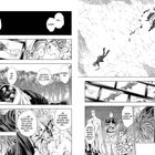Texte: "Lebst du noch?", "Hey... Junge!", "Schnauze!", "Beide liegen am Boden...", "Haben sie sich gegenseitig vernichtet?"  
Eine Manga-Seite zeigt zwei kampfungedeckte Personen am Boden.