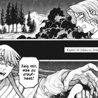 Kapitelszene: "Kapitel 22: Julian vs. Arkos." Zwei Figuren mit zornigem Ausdruck, eine fordert: "Zeig mir, was du draufhast!" Atmosphäre dramatisch.