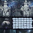 JANUAR, Montag bis Sonntag, 1 bis 31. Bilder von Stormtroopern, Droide, Person, Landschaftsszene. Star Wars Logo.