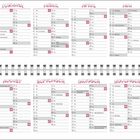 Kalender für 2027, Monate Januar bis Dezember, zeigt Feiertage wie Neujahr, Ostern, Weihnachten; mit Spiralbindung.