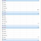 Kalendereintrag für Januar. Unten Cartoon: Großer Mensch mit Schal, sagt "Ich seh nix!". Kleiner sagt "Ich hör nix!".