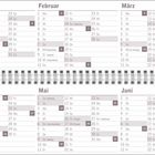 Kalender für 2027, Januar bis Juni. Feiertage: Neujahr, Heilige Drei Könige, Valentinstag, Karfreitag, Ostern, Pfingsten.