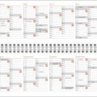 Kalender für 2027, Monate und Tage aufgelistet mit Feiertagen wie Rassensonntag, Ostern und Weihnachten hervorgehoben.