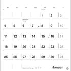 Kalender für Januar: Mo-So, Tage 1-31. Feiertage: Neujahr, Heilige Drei Könige (BW, BY, ST). Kalenderwochen 53-4. Links unten "HEY!"