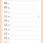 Kalender für Januar, Beginn mit "01 Fr Neujahr", oben ein Winterbild von einem hellen Leuchtturm mit rotem Dach.