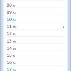 Kalenderseite Januar mit Feiertagen Neujahr und Heilige Drei Könige. Verschneiter Gartenpavillon mit Bäumen im Schnee.