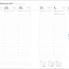 Kalender für Dezember 2026/Januar 2027. Wochenübersicht: Montag 28. bis Sonntag 3. Ereignisse: Boxing Day, Silvester, Neujahr.