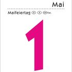 "Maifeiertag DACH", "Mai", große pinke "1", "Samstag". Kalenderblatt-Stil.