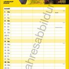 Januar 2026 Kalender. Fußballspieler in gelbem Trikot, Logo oben rechts: BVB 09. Text: Karim Adeyemi #27/Sturm.