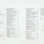 Tabelle von Inhalten mit Seitenzahlen: Vorwort, Rezepte für Brunch, Vorspeisen, Desserts, Beilagen, und Drinks. Zeichnung von Rosen.