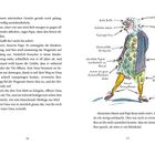 Seite 16–17: Illustration einer Oma mit Etiketten wie "dicke Brille", "weißes Haar", "Hörgerät", "Kohlgeruch".