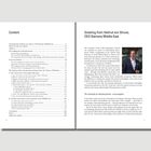 Linke Seite: Inhaltsverzeichnis mit Themen wie Universitäten, Industriekollaborationen und Bildungsgeschichte in der Golfregion.

Rechte Seite: Begrüßungstext von Helmut von Struve, CEO Siemens Middle East, über technologische und wirtschaftliche Entwicklungen.