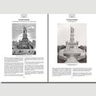 III.5 Germania-Denkmal. Gesamtanlage 1883 mit einem Teil der Treppenanlage. Links eine Illustration, rechts ein Foto des Denkmals.