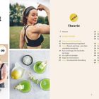 Inhalt mit Themen über Essig, Probiotika, Apfelessig. Bilder: Muskel, Küche, grüne Getränke, Zitrone.