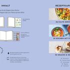 INHALT: Klappen öffnen für Infos. REZEPTKAPITEL: 06 Kalte Gerichte, 20 Kochen mit Flamme, 50 Snacks & Süßes. Gerichte illustriert.