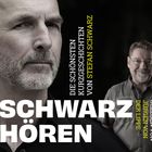 "Die schönsten Kurzgeschichten von Stefan Schwarz. Schwarz hören. Gelesen von Jürgen von der Lippe." Zwei Männer, nah und fern.