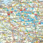 Landkarte von Nordostdeutschland, Städte: Lübeck, Rostock, Schwerin, Neubrandenburg, Berlin. Straßen und Gewässer erkennbar.