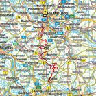 Straßennamen und Städte wie Hamburg, Bremen, Lüneburg, Celle. Eine detailreiche Straßenkarte mit markierten Routen.