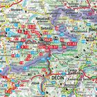 Städte wie Dresden und Pirna sind markiert. Zahlreiche rote Nummern und Straßen sind auf einer geografischen Karte zu sehen.