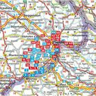 Eine detaillierte Landkarte mit Routen und Ortsnamen, darunter Passau, Deggendorf, und Vilshofen. Es gibt nummerierte Markierungen.