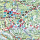 Zahlen in farbigen Kästchen, viele Ortsnamen wie Schladming, Radstadt, Bad Aussee. Landkarte mit Straßen und Höhenangaben.