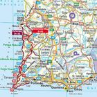 „Fischerweg (14–26)“ und „Historischer Weg (1–13)“ markieren Routen. Es ist eine Landkarte von Südportugal.