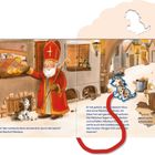 Psst! Wer schleicht denn da heimlich durch die Nacht? Es ist Bischof Nikolaus. Ein gezeichneter Nikolaus mit Sack.