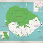 Karte von La Gomera im Atlantischen Ozean, mit Valle Gran Rey und San Sebastián de La Gomera hervorgehoben.