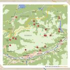 Karte der Region um Innsbruck, zeigt Orte wie Scharnitz, Pertisau, Achenkirch, sowie die Grenze zwischen Deutschland und Österreich.