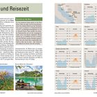 Titel: "Klima und Reisezeit". Diagramme zeigen Niederschlag und Temperatur für Städte wie Ljubljana, Pula und Sarajevo.