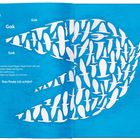 Texte: "Gak Gak", "Über meinem Kopf fliegen Vögel durch die Luft... Das finde ich schön!". Illustration von Vögeln als Wolke.
