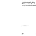 "Seeing through China" und Dialogtexte mit Mi You, Andreas Schmid, Heinz Bude. Herausgeber: Heinz Bude. Zwei Verlagslogos.