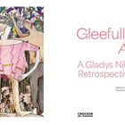 Texte: "Gleefully Askew: A Gladys Nilsson Retrospective", "Edited by Francesca Wilmott". Illustration: Bunte, abstrakte Figuren.