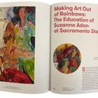 "Making Art Out of Rainbows: The Education of Suzanne Adan at Sacramento State." Links bunte Malerei.