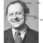 Text: "Vorwärts nach weit. Zur Einführung ins Werk von Kurt Schwitters. Martin Waldmeier." Porträt eines lächelnden Mannes.