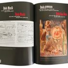 Links: "Dada Musik. Leise böse, laut verstörend." Rechts: Illustration eines Mannes mit Flasche. Seitenzahl: 110.