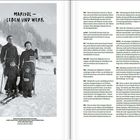 "MARISOL – LEBEN UND WERK". Foto von Familie in Winterkleidung im Schnee. Text über Marisol Escobar auf rechter Seite.