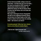 „MAN LEGT DIESEN THRILLER NICHT WEG ...“ Ein packender Text über einen gestohlenen Container mit Antimaterie, Spannung pur.